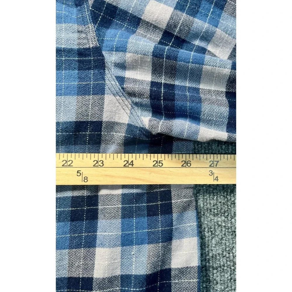 Carhartt 104914-126 Rugged Flex Pearl Snap Flannel Shirt Mens 2XL Blue‎ Plaid - Picture 7 of 10